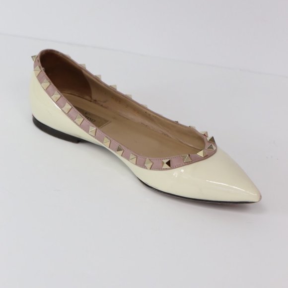 My Valentino Cream Spiked Flats - Picture 8 of 12